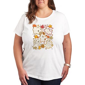 Plus Size Pokémon Autumn Stickers Graphic Tee