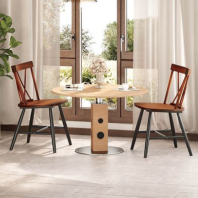 Costway Dining Chairs Farmhouse Kitchen Chair w/ Rubber Wood Frame