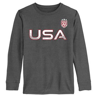 Boys 6-20 USA Soccer Small Crest Long Sleeve Graphic Tee