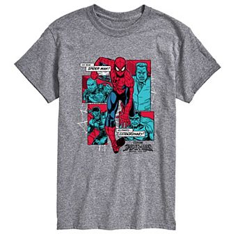 Big & Tall Spider-Man Villain Comic Panels Graphic Tee