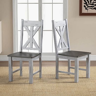 Costway Wooden Dining Chair with Rubber Wood Frame Elegant Hollowed Backrest