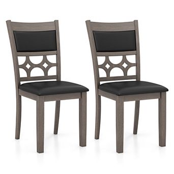 Costway Upholstered Dining Chair Armless Chair with Padded Backrest & Seat