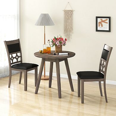 Costway Upholstered Dining Chair Armless Chair with Padded Backrest & Seat