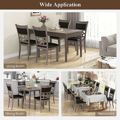 Costway Upholstered Dining Chair Armless Chair with Padded Backrest & Seat