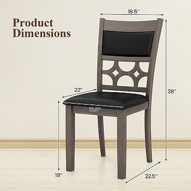 Costway Upholstered Dining Chair Armless Chair with Padded Backrest & Seat