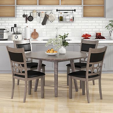 Costway Upholstered Dining Chair Armless Chair with Padded Backrest & Seat
