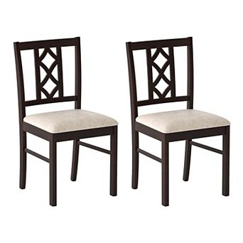 Costway Dining Chairs Set with Hollowed Backrest & Padded Seat for Living Room Kitchen