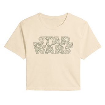 Juniors' Star Wars Camo Logo Cropped Tee