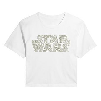 Juniors' Star Wars Camo Logo Cropped Tee