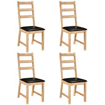 Costway Dining Chairs Set with Hollowed Backrest, Padded Seat, Rubber Wood Legs