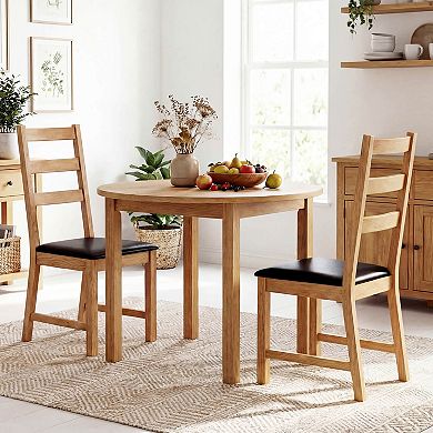Costway Dining Chairs Set with Hollowed Backrest, Padded Seat, Rubber Wood Legs