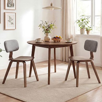Costway Dining Chairs Set with Teddy Velvet Padded Backrest Ergonomic Seat for Kitchen