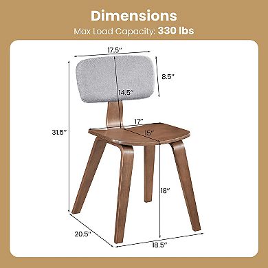 Costway Dining Chairs Set with Teddy Velvet Padded Backrest Ergonomic Seat for Kitchen