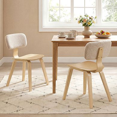 Costway Dining Chairs Set with Teddy Velvet Padded Backrest Ergonomic Seat for Kitchen