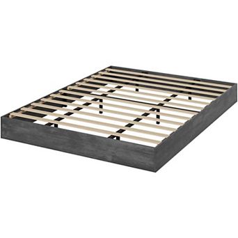 Noise Free Floor-Standing Bed Frame with Sturdy Wooden Slats, Modern Minimalist Wooden Bed