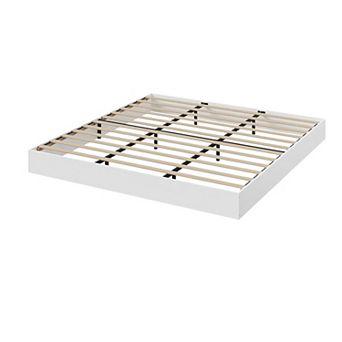 Noise Free Floor-Standing Bed Frame with Sturdy Wooden Slats, Modern Minimalist Wooden Bed