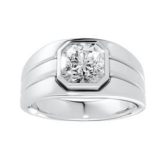 Galaxie Solaire Men's Sterling Silver 1 Carat T.W. Lab-Grown Diamond Bezel Solitaire Ring