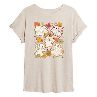 Juniors' Pokémon Autumn Stickers Oversized Tee