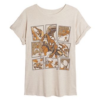 Juniors' Marvel Spider-Man Vintage Comic Panels Oversized Tee