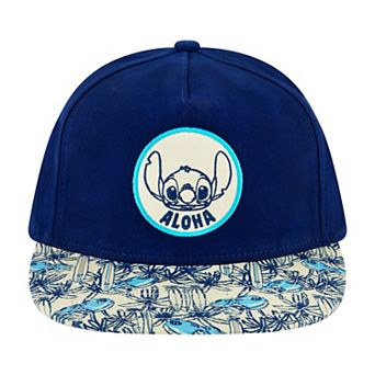 Men's Disney's Stitch Aloha Tropical Flat Brim Snapback Hat