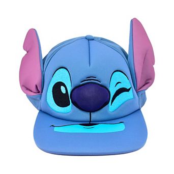 Men's Disney's Stitch Foam 3D Ears Nose Flat Brim Baseball Cap
