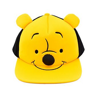 Men's Disney's Winnie The Pooh 3D Ears Foam Front Flat Brim Baseball Cap