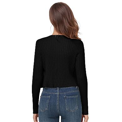Women's Lightweight Short Tie Front Open Long Sleeve Cardigan