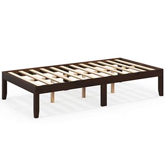 Costway Wooden Platform Bed Frame 14" with Rubber Wood Legs Under-bed Storage