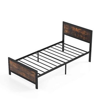 Costway Metal Bed Frame with Headboard & Footboard Metal Slats Support