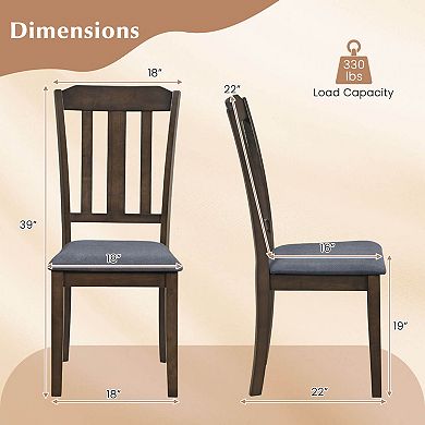 Costway Dining Chairs Set with Comfortable Backrest & Padded Seat for Living Room