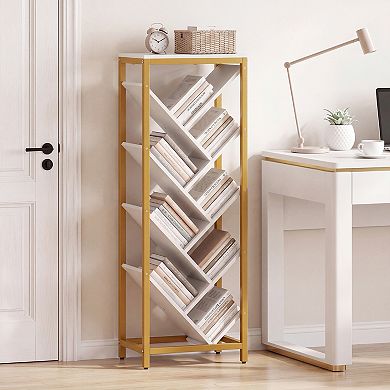 Costway Tree Bookshelf 9-Tier Freestanding Bookcase Corner Narrow Display Shelf for Home