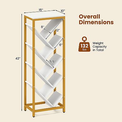 Costway Tree Bookshelf 9-Tier Freestanding Bookcase Corner Narrow Display Shelf for Home