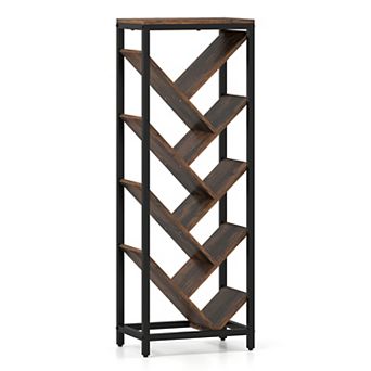 Costway Tree Bookshelf 9 tier Freestanding Bookcase Corner Narrow Display Shelf for Home