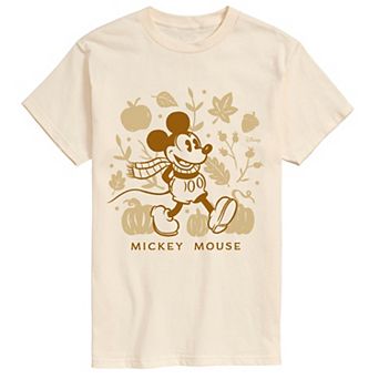 Big & Tall Disney's Mickey Mouse Fall Leaves & Pumpkins Short Sleeve Graphic Tee