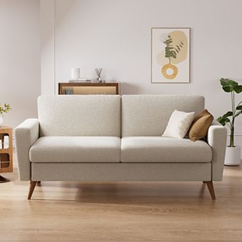 68" Loveseat Sofa, Comfy Corduroy Couches for Living Room, Mid Century Modern Love Seat Sofa,Linen