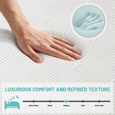 8in Mattress in a Box, Gel Memory Foam, Medium Firm, Pressure Relief, Cooling Sleep Support