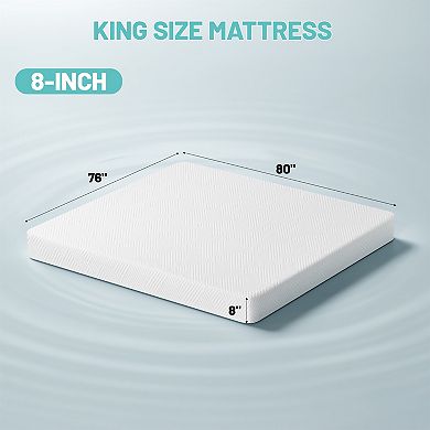 8in Mattress in a Box, Gel Memory Foam, Medium Firm, Pressure Relief, Cooling Sleep Support
