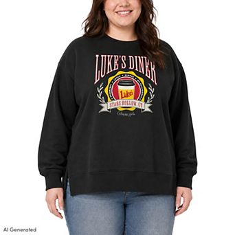 Plus Size Gilmore Girls Luke's Diner Oversized Fleece Crew Sweatshirt