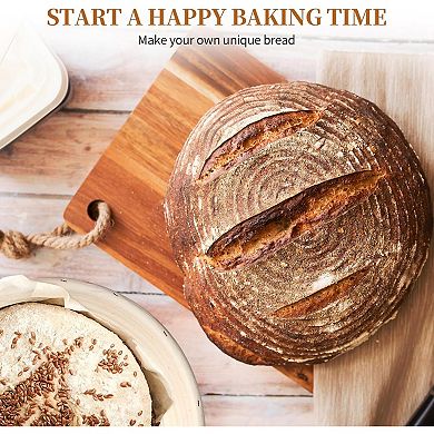 Sourdough Proofing Bowls 2 Piece Set Handmade Rattan for Baking