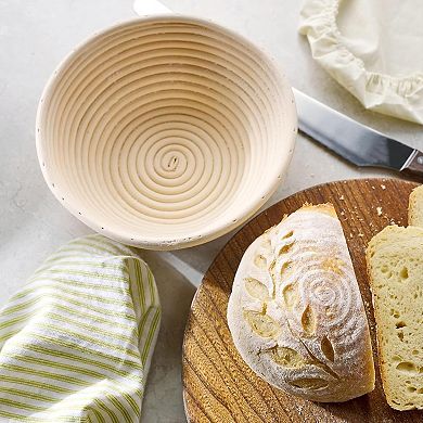 Sourdough Proofing Bowls 2 Piece Set Handmade Rattan for Baking