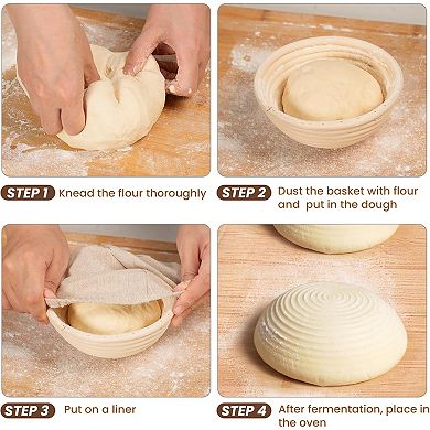 Mini Banneton Bread Proofing Basket Set of 6 Small Sourdough