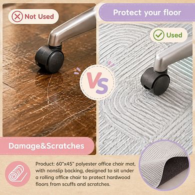 Easy Glide Office Chair Mat Non Slip Waterproof Washable Floor Protector