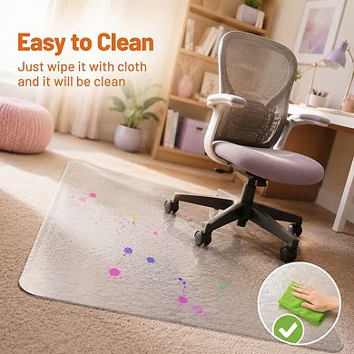 Extra Thick Low Pile Carpet Chair Mat Durable Easy Glide Waterproof Stylish