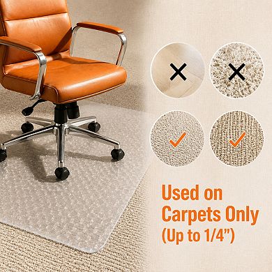 Extra Thick Low Pile Carpet Chair Mat Durable Easy Glide Waterproof Stylish