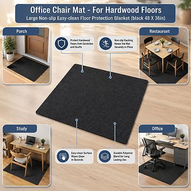 Office Chair Mat Non Slip Easy Clean Floor Protection Hardwood Floor Quiet