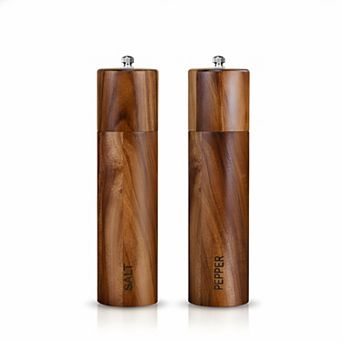 Acacia Wood Salt and Pepper Grinder Set 2 Pack Adjustable Coarseness