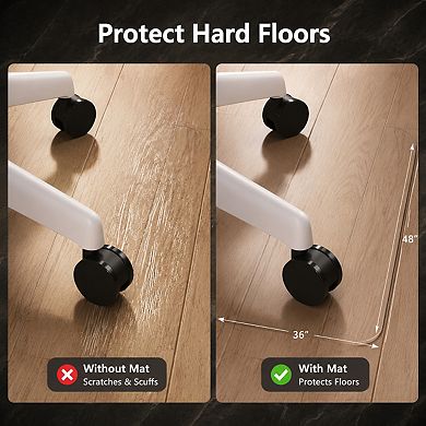 Transparent Office Chair Mat For Hardwood Floors Durable Easy Glide Floor Protector