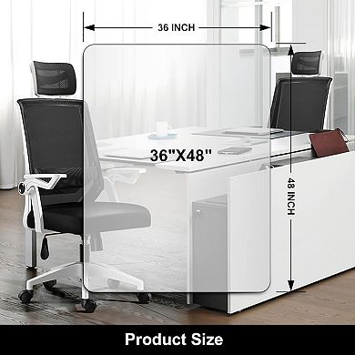 Transparent Office Chair Mat For Hardwood Floors Durable Easy Glide Floor Protector