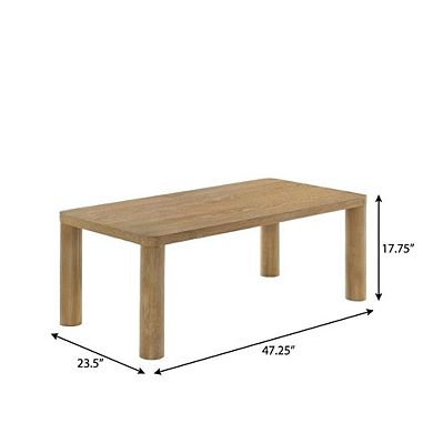 FurniFact Light Oak 3-Piece Coffee Table Set with Rectangular Top and End Tables