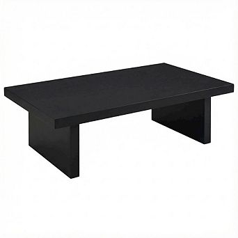 FurniFact Rectangular Black Engineered Laminate Coffee Table with Contemporary Design